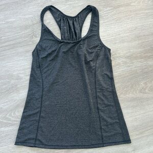 LuLuLemon Racerback Tank Top size 6 gray ruffle detail